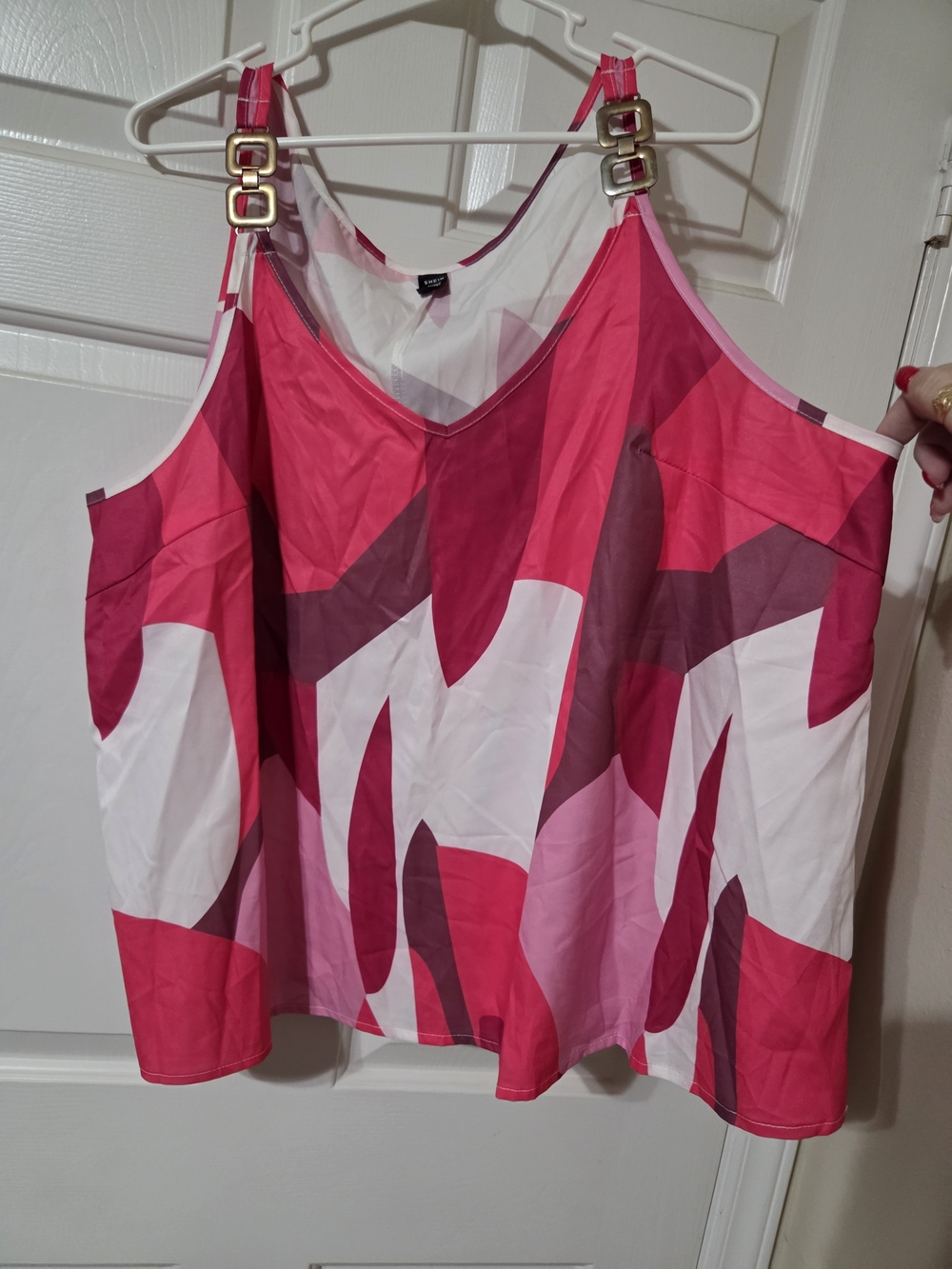 3X SHEIN Pink Abstract Print Camisole